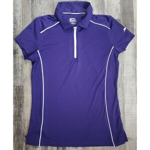 Slazenger Golf Polo Shirt Womens Small Purple Quarter Zip Performance Top